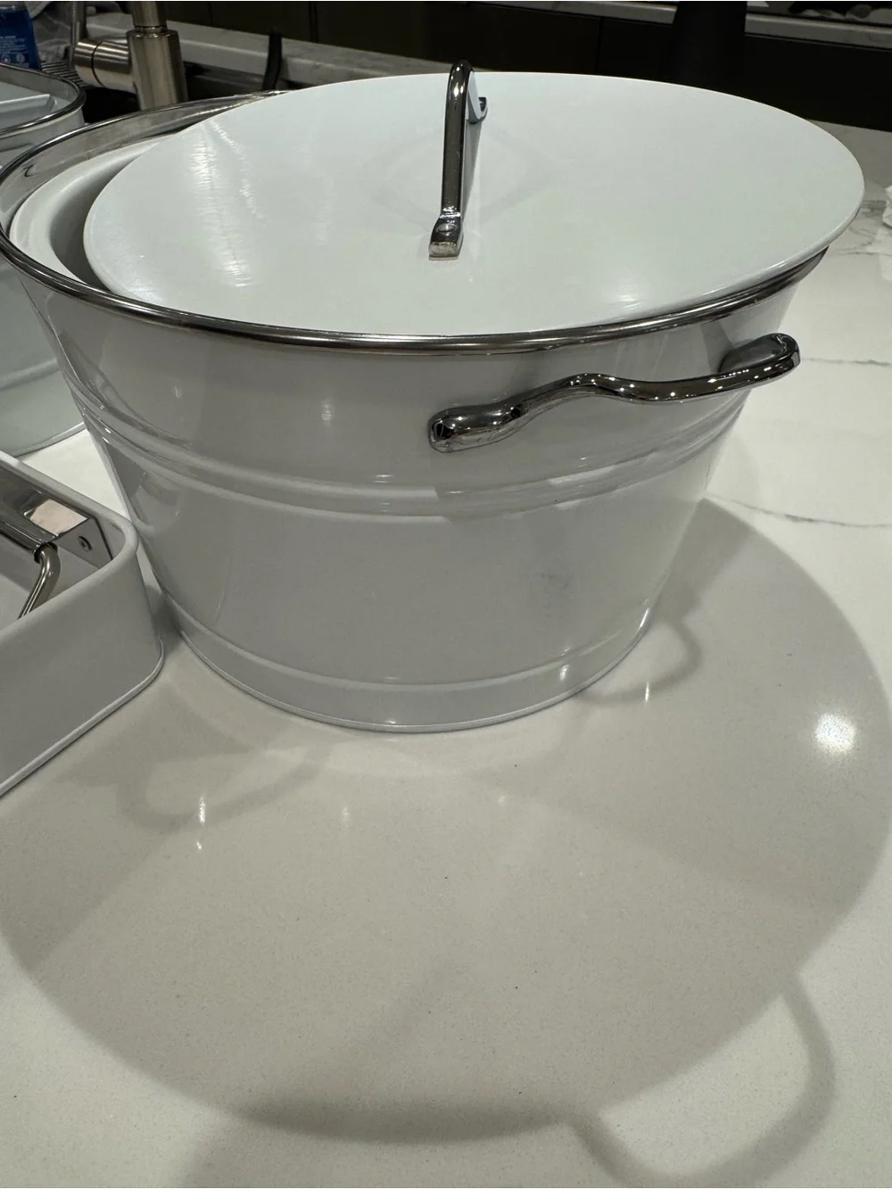 Pottery Barn 3 piece White Partyware Set EUC
